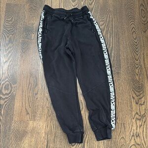 H&M Black Kids Joggers with White Side Stripes